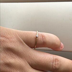 🖤14K yellow gold & 0.03 ct diamond ring